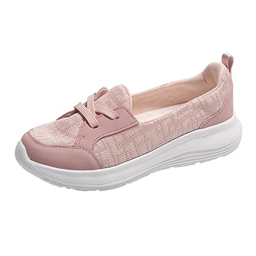 Sneaker Damen Freizeitschuhe Laufschuhe Turnschuhe Damen Freizeitschuhe Modische einfache einfarbige Schnürschuhe mit dicken Sohlen weichen Leichte rutschfeste große Schuhe Segelschuhe Damen (37) von VBEDKDEB