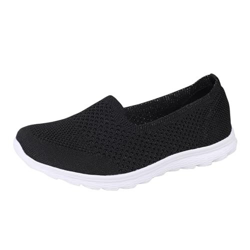 Sneaker Damen Freizeitschuhe Slipper Sportschuhe Damen Atmungsaktive Schnürschuhe Freizeitschuhe Unisex Leichte Arbeitsschuhe Sportlich Atmungsaktiv Slip Arbeits Sneaker Damen Sneaker Weiss (42) von VBEDKDEB