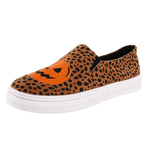 Sneaker Damen Laufschuhe Slip on Freizeitschuhe Damen Europa die Vereinigten Staaten Halloween Colorblocking Druck Casual Shallow Mouth Low Top Einzelschuhe Freizeitschuhe Turnschläppchen (Brown, 38) Sneaker Damen Laufschuhe Slip on Freizeitschuhe Damen Europa die Vereinigten Staaten Halloween Colorblocking Druck Casual Shallow Mouth Low Top Einzelschuhe Freizeitschuhe Turnschläppchen (Brown, 38) von VBEDKDEB