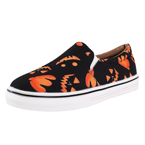 Sneaker Damen Laufschuhe Slip on Freizeitschuhe Damen Europa die Vereinigten Staaten Halloween Colorblocking Druck Casual Shallow Mouth Low Top Einzelschuhe Freizeitschuhe Turnschläppchen (Orange, 42) Sneaker Damen Laufschuhe Slip on Freizeitschuhe Damen Europa die Vereinigten Staaten Halloween Colorblocking Druck Casual Shallow Mouth Low Top Einzelschuhe Freizeitschuhe Turnschläppchen (Orange, 42) von VBEDKDEB