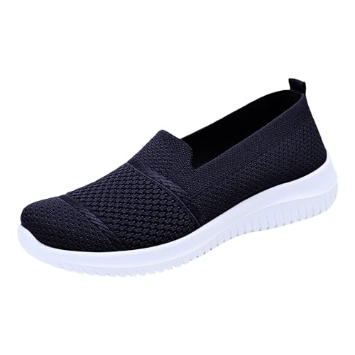 Sneaker Damen Laufschuhe Slip on Freizeitschuhe Orthopädische Schuhe Damen Walkingschuhe Leichte Weite Mesh Atmungsaktive Freizeit Laufschuhe Bequeme Outdoor Sommerschuhe Turnschuhe (Blue, 42) von VBEDKDEB