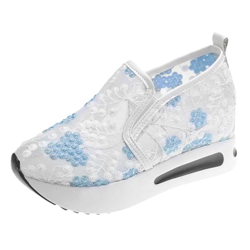 Sneaker Damen Laufschuhe Slipper Freizeitschuhe Damenschuhe Bequeme Freizeitschuhe mit weicher Sohle Modische atmungsaktive aus Spitzennetzgewebe für den Außenbereich Schuhe Für Einlagen (Blue, 37) Sneaker Damen Laufschuhe Slipper Freizeitschuhe Damenschuhe Bequeme Freizeitschuhe mit weicher Sohle Modische atmungsaktive aus Spitzennetzgewebe für den Außenbereich Schuhe Für Einlagen (Blue, 37) von VBEDKDEB