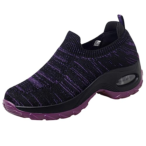 Sneaker Damen Laufschuhe Sportschuhe Turnschuhe Damen Mesh Atmungsaktive Wedges Sneaker Walking Round Toe Freizeitschuhe Frauen Schuhe (39) von VBEDKDEB