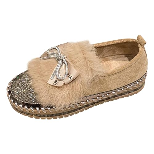 Sneaker Damen Slip on Freizeitschuhe Sportschuhe Übergroße Damen Freizeitschuhe, modische Flache Schuhe, Art von Matsutake Sohlen Hausschuhen Sneaker Weiß (Khaki, 42) von VBEDKDEB