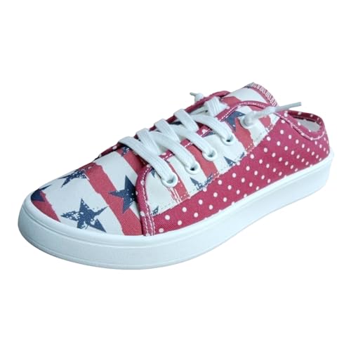 Sneaker Damen Slip on Slipper Sportschuhe Damenschuhe, grobe Absätze, Kurze Lederstiefel, Stiefel, High Heels, Damenstiefel, modische Reißverschlussstiefel Weiße Schuhe (Red, 42) von VBEDKDEB