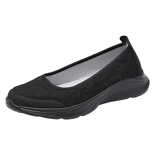 Sneaker Damen Slipper Laufschuhe Sportschuhe Freizeit Slip On Travel Soft Sole Bequeme Schuhe Outdoor Mesh Runing Mode Sport Atmungsaktive Sneaker Leder Damen (42) von VBEDKDEB