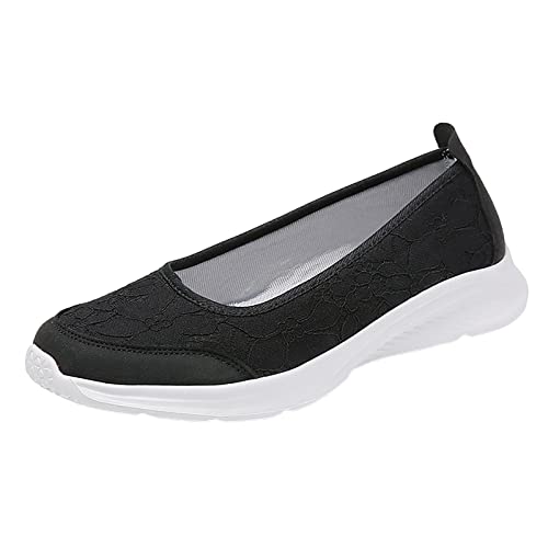 Sneaker Damen Slipper Laufschuhe Sportschuhe Freizeit Slip On Travel Soft Sole Bequeme Schuhe Outdoor Mesh Runing Mode Sport Atmungsaktive Sneaker Leder Damen (Navy, 41) von VBEDKDEB