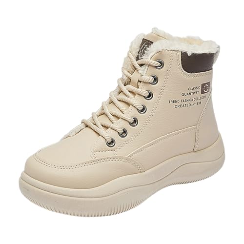 Sneaker Damen Slipper Turnschuhe Sportschuhe Damen Herbst und Winter High Top Fashion Dicke Unterseite Gepolsterte Warme Sport Hundert Freizeitschuhe Glitzer Sneaker Damen (Khaki, 37) von VBEDKDEB