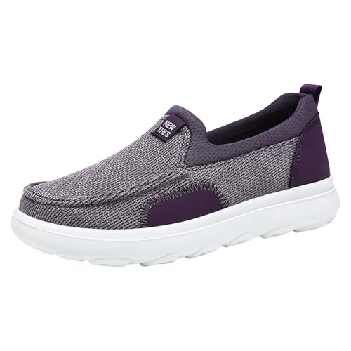 Sneaker Damen Sportschuhe Turnschuhe Slipper Modische und Klassische Slipper für Männer Frauen, atmungsaktive, weiche Sohle, leichte Freizeitschuhe Damenschuhe Sneaker (Purple, 37) von VBEDKDEB