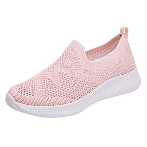 Sneaker Damen Turnschuhe Laufschuhe Sportschuhe Sportliche Freizeitschuhe Slip on Mesh Frauen atmungsaktive Modeschuhe runzelnde Pflege Schuhe Damen (37) von VBEDKDEB
