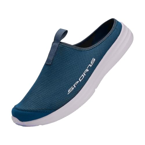 Sneakers Herren Laufschuhe Sportschuhe Slip Pantoletten Clogs für Damen Herren Leichte Schuhe mit offener Rückseite Wanderschuhe Atmungsaktive Hausschuhe Geschlossene Zehensandalen (Dark Blue, 40) von VBEDKDEB