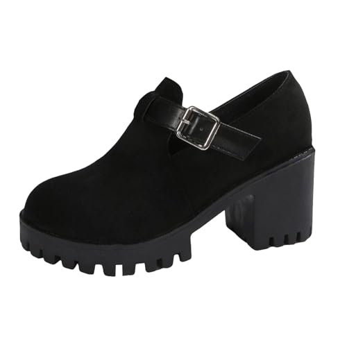 Stiefeletten Damen Stiefel Ankle Boots Klobige High Heel Damen Lederschuhe Modische Casual Wildleder Slip On Keilabsatz Stiefeletten Regenstiefel Kurz (A, 38) von VBEDKDEB