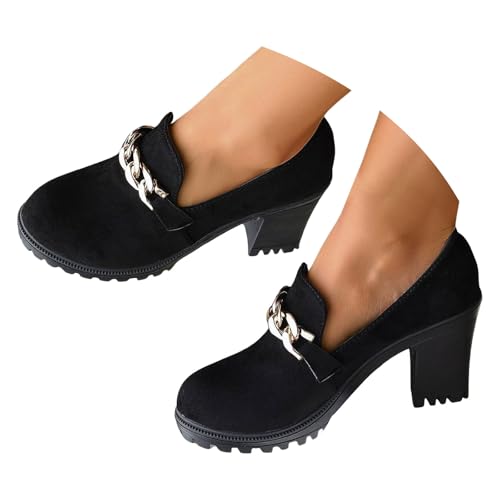 Stiefeletten Damen Stiefel Ankle Boots Klobige High Heel Damen Lederschuhe Modische Casual Wildleder Slip On Keilabsatz Stiefeletten Regenstiefel Kurz (B, 41) von VBEDKDEB