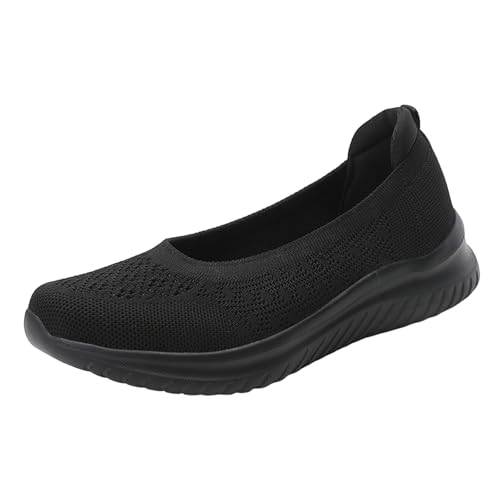 VBEDKDEB Ballerina Schuhe Damen Atmungsaktive Mesh rutschfeste Ballerinas Bequeme Gedämpft Arbeitsschuhe Schlupfschuhe 2025 Wanderschuhe Leichte Slip On Slipper Außenbereich Freizeitschuhe (37) von VBEDKDEB