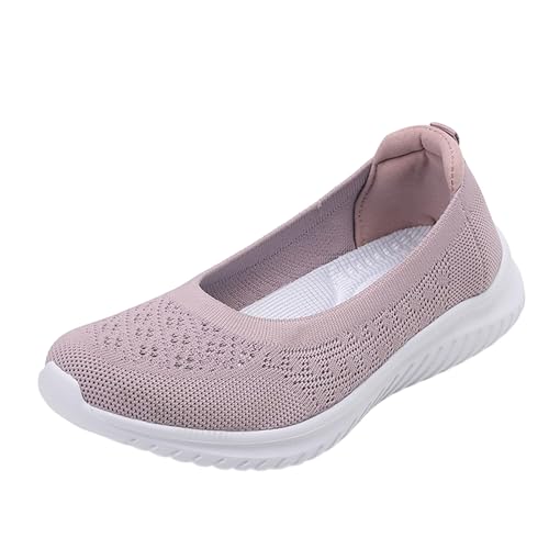 VBEDKDEB Ballerina Schuhe Damen Atmungsaktive Mesh rutschfeste Ballerinas Bequeme Gedämpft Arbeitsschuhe Schlupfschuhe 2025 Wanderschuhe Leichte Slip On Slipper Außenbereich Freizeitschuhe (42) von VBEDKDEB