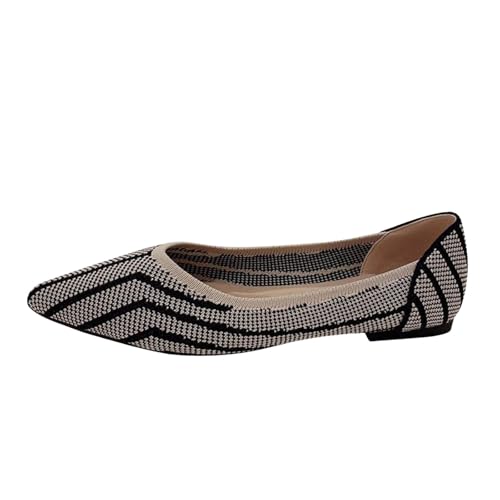 VBEDKDEB Ballerina Schuhe Damen Bequeme Flache Ballerinas Arbeitsschuhe mit klobiger, geschlossener Zehenpartie niedrigem Blockabsatz Ballerinas Damen Mit Riemchen (42) von VBEDKDEB