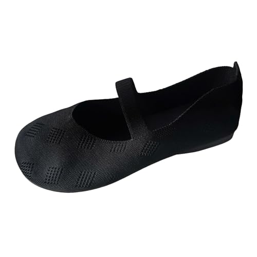 VBEDKDEB Ballerina Schuhe Damen Bequeme Flache Ballerinas Casual Pure Color Atmungsaktive Fly Wedge Flache Freizeitschuhe Einzelschuhe Wanderschuhe Schuhe Damen Ballerina (42) von VBEDKDEB