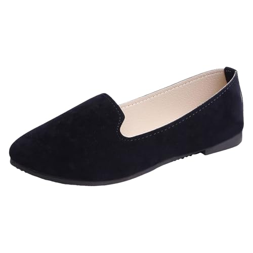 VBEDKDEB Ballerina Schuhe Damen Bequeme Flache Ballerinas Einfarbig Mehrfarbig Große Größe Flache Freizeitschuhe Ballerinas Damen Rosa (41) von VBEDKDEB