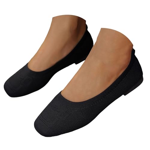 VBEDKDEB Ballerina Schuhe Damen Bequeme Flache Ballerinas Flache Schuhe für Damen, zum Reinschlüpfen, süße Ballettschuhe, tragbar, niedriger Keilabsatz Weiche Bequeme Ballerinas (40) von VBEDKDEB