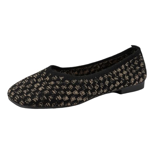 VBEDKDEB Ballerina Schuhe Damen Bequeme Flache Ballerinas Flache Schuhe zum Reinschlüpfen, Bequeme süße Ballettschuhe tragbar, niedriger Keilabsatz Ballerinas Damen Leder (38) von VBEDKDEB