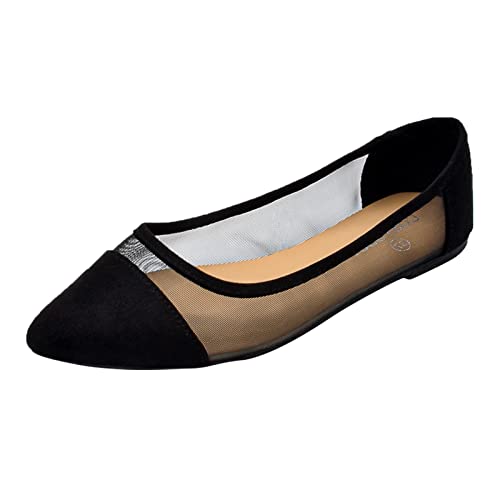 VBEDKDEB Ballerina Schuhe Damen Bequeme Flache Ballerinas Mesh Spitzschuh Atmungsaktive Flache Slip On Schuhe Damen Loafer Abendschuhe Damenschuhe Bequem Ballerina Mit Fussbett (38) von VBEDKDEB