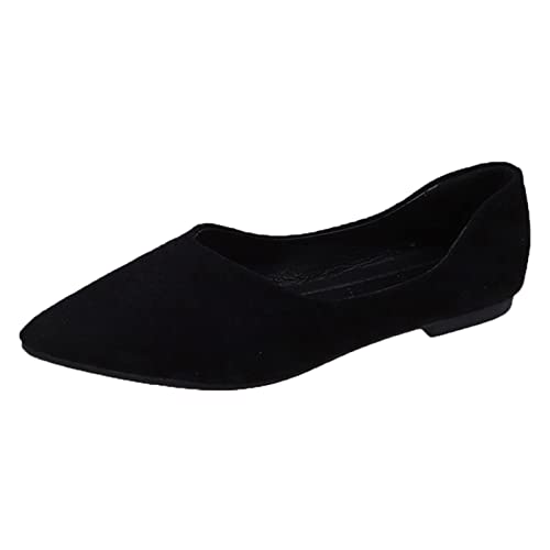 VBEDKDEB Ballerina Schuhe Damen Bequeme Flache Ballerinas Mode Einfarbig Einfache Flache Unterseite Flacher Mund Einzelne Schuhe Freizeitschuhe Ballerina Barfussschuhe Damen (37) von VBEDKDEB
