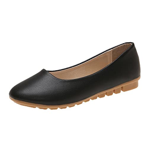 VBEDKDEB Ballerina Schuhe Damen Bequeme Flache Ballerinas Mode Frühling Freizeitschuhe Niedriger Absatz Weiche Sohle Bequeme Einfarbige Flache Leichte Leo Ballerinas Damen (38) von VBEDKDEB