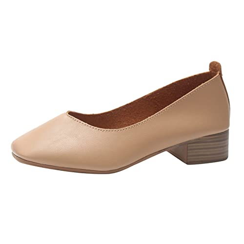 VBEDKDEB Ballerina Schuhe Damen Bequeme Flache Ballerinas Schuhe Einzelschuhe Freizeitschuhe Moderegion Weiche Sohle Zehenfreizeitschuhe für Damen Weiße Ballerinas Günstig (Brown, 38) von VBEDKDEB