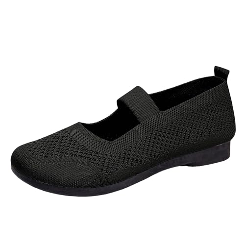 VBEDKDEB Ballerina Schuhe Damen Bequeme Flache Ballerinas mit runder Zehenpartie, Schlupfschuhe Strick, legere Abendschuhe, Wanderschuhe Ballerinas Damen Mit Absatz (37) von VBEDKDEB