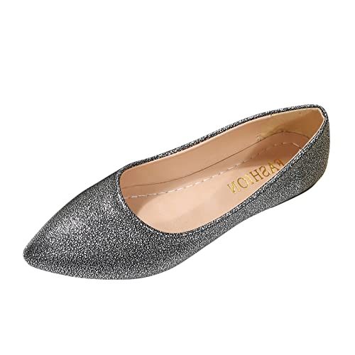 VBEDKDEB Ballerinas Damen, Balerinaschuhe Damen Bequem, Flache Schuhe für Damen, Schwarze Ballerina Damen, Ballettschuhe, Damen Ballerinas, Ballerina Schwarz Damen, gr 37 38 39 40 41 42 (T4-Grey, 40) von VBEDKDEB