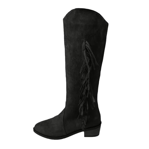 VBEDKDEB Boots Damen Kniehohe Stiefel Modische Damenstiefel mit Quasten Boots Festival Damen (42) von VBEDKDEB