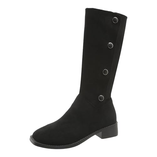 VBEDKDEB Boots Damen Mid Calf Stiefel Modische und vielseitige Klassische Damenstiefel Gartenschuhe Damen (38) von VBEDKDEB