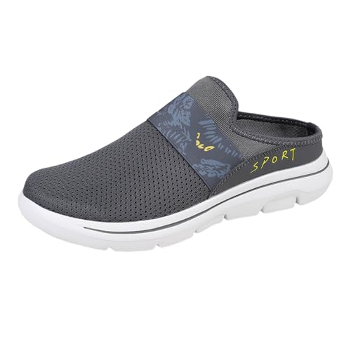 VBEDKDEB Damen Herren Clogs Pantolette Pantoffeln Unisex Gartenschuhe, lässig, atmungsaktiv, rutschfest, für den Gartenclogs Sommerschuhe Walking Barfussschuhe (Grey, 41) von VBEDKDEB