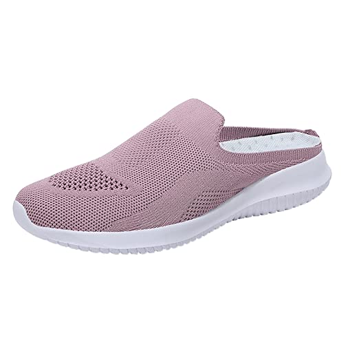 VBEDKDEB Damen Herren Clogs Pantolette Schlappen Damen Turnschuhe Atmungsaktive rutschfeste mit weicher Sohle Mesh Tennis Walking Mode Gartenclogs Sneaker Walking Schlupfschuhe (37) von VBEDKDEB