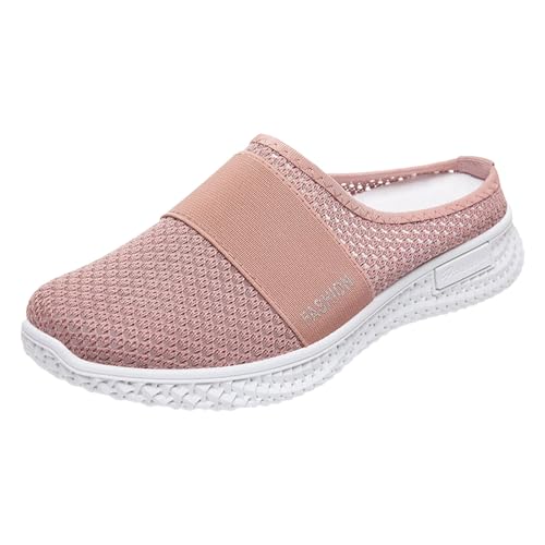 VBEDKDEB Damen Herren Clogs Pantolette Schlappen Orthopädische Schuhe Damen Walkingschuhe Leicht Weite Mesh Atmungsaktiv Casual Laufschuhe Bequeme Outdoor Sommerschuhe Sneaker Barfussschuhe (Red, 38) von VBEDKDEB