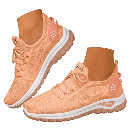 VBEDKDEB Damen Laufschuhe Schuhe Damen Sportschuhe Leicht Mesh Atmungsaktiv Bequem Schnüren Sneaker Turnschuhe Joggingschuhe Wanderschuhe Running Shoes Trainers (38) von VBEDKDEB