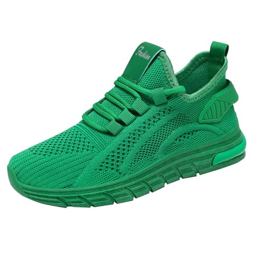 VBEDKDEB Damen Laufschuhe Schuhe Damen Sportschuhe Leicht Mesh Atmungsaktiv Bequem Schnüren Sneaker Turnschuhe Joggingschuhe Wanderschuhe Running Shoes Trainers (X-A-Green, 37) von VBEDKDEB