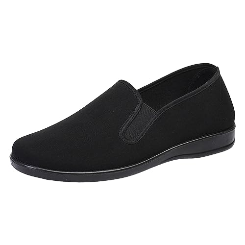 VBEDKDEB Freizeitschuhe Herren Slip On Wanderschuhe Herren Mokassins Herren Weiche Flacher Lederschuhe Loafer Herren Mokkasins Schuhe Slipper Sneakers Herren Walkingschuhe gr 39 40 41 (T1-Black, 43) von VBEDKDEB