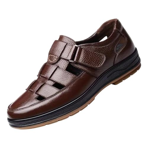 VBEDKDEB Freizeitschuhe Herren Slipper Atmungsaktive, Hohle Freizeitschuhe für Herren Laufschuhe (Brown, 42) von VBEDKDEB