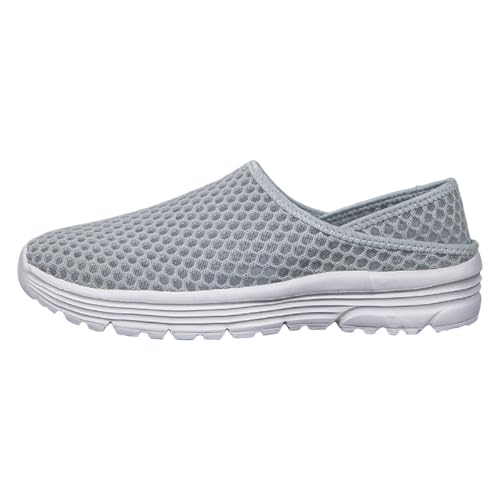 VBEDKDEB Freizeitschuhe Herren Slipper Atmungsaktive, halblässige Sportschuhe für Herren und Damen Mittelalter Schuhe (Grey, 41) von VBEDKDEB