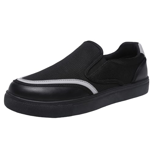 VBEDKDEB Freizeitschuhe Herren Slipper Flache Herrenschuhe für den Außenbereich, modische Slipper mit geschlossener Zehenpartie, flaches Mesh, breite Freizeitschuhe Stoffschuhe (46) von VBEDKDEB