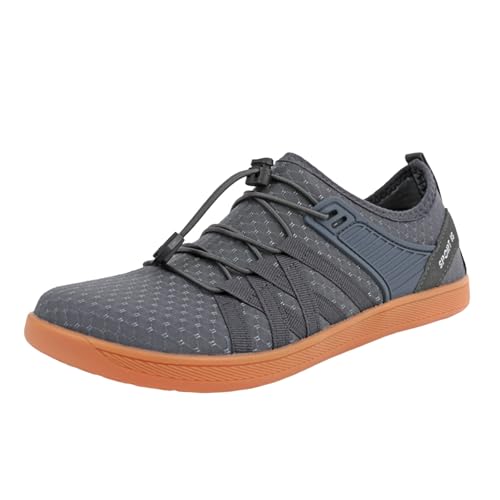 VBEDKDEB Freizeitschuhe Herren Slipper Freizeitschuhe für Damen und Herren, Strandschuhe, sportliche Barfußschuhe, Outdoor Sportschuhe zum Wandern Schuhe Die Größer Machen (Dark Gray, 46) von VBEDKDEB
