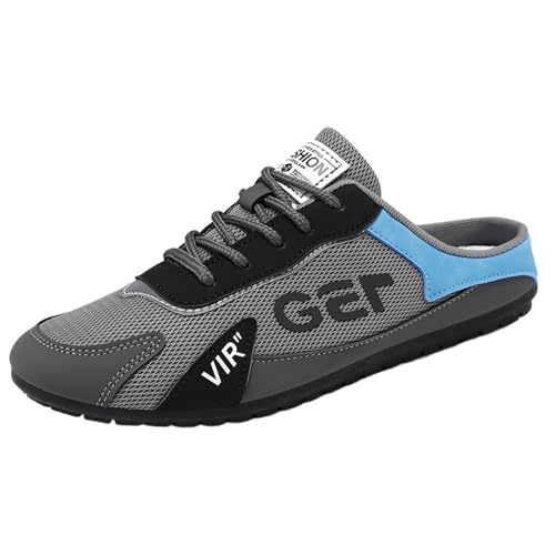 VBEDKDEB Freizeitschuhe Herren Slipper Frühling Neue Herrenschuhe koreanischen trendigen alle Casual Schuhe faul Halb Slip auf Schuhe Zehenschuhe Männer Orthopädische (Grey, 42) von VBEDKDEB