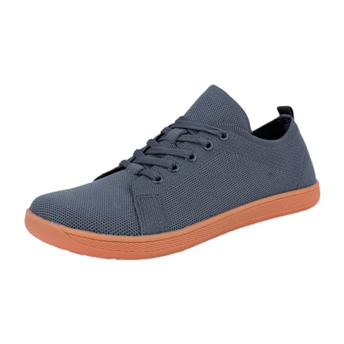 VBEDKDEB Freizeitschuhe Herren Slipper Herren Fly Weave Freizeitschuhe Breite Zehen Barfußschuhe rutschfeste Atmungsaktive Leichte Sport Schuhe Sneaker (Dark Gray, 40) von VBEDKDEB