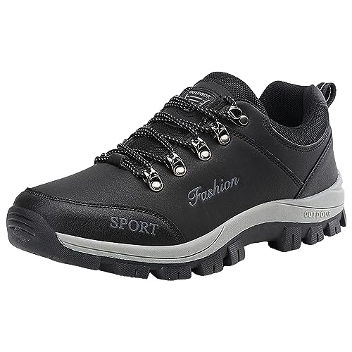 VBEDKDEB Freizeitschuhe Herren Slipper Herren Freizeitschuhe, modisches Muster, einfach regendicht, Dicke Sohle, Bequeme Schnür Sport Wanderschuhe Laufschuhe (41) von VBEDKDEB