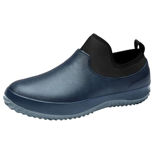 VBEDKDEB Freizeitschuhe Herren Slipper Herren Kochschuhe mit Zehenschutz für die Arbeit, einfarbig, modisch, Freizeitschuhe Sneaker (Blue, 47) von VBEDKDEB