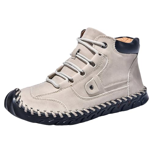 VBEDKDEB Freizeitschuhe Herren Slipper Herren Outdoor Vielseitige Mode Halbhohe Runde Zehen Flache Sohle Freizeitschuhe Weiße Sneaker (Beige, 39) von VBEDKDEB
