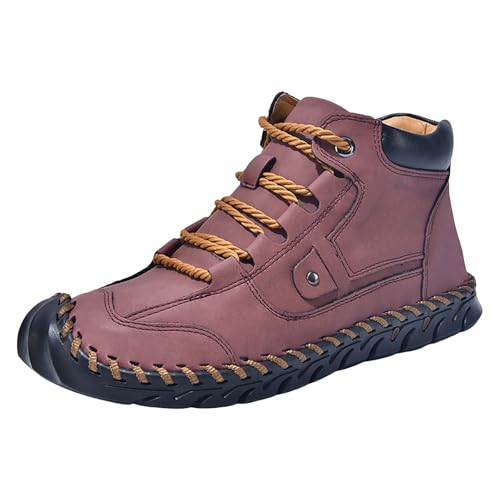 VBEDKDEB Freizeitschuhe Herren Slipper Herren Outdoor Vielseitige Mode Halbhohe Runde Zehen Flache Sohle Freizeitschuhe Weiße Sneaker (Red, 39) von VBEDKDEB