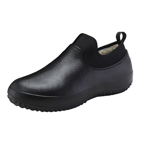 VBEDKDEB Freizeitschuhe Herren Slipper Herren Plüsch Warme Kochschuhe Mode Slip Geschlossene Zehenpartie Slip Arbeitsschuhe Einfarbig Freizeitschuhe Leichte Schuhe (45) von VBEDKDEB