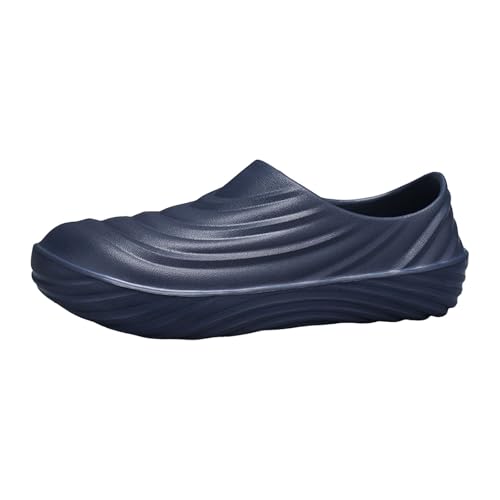 VBEDKDEB Freizeitschuhe Herren Slipper Herren und Arbeitsschuhe mit Verschlusskappe, leicht und strapazierfähig, einfarbig, Freizeitschuhe für den Außenbereich Mittelalter Schuhe (Blue, 44) von VBEDKDEB